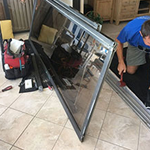 sliding glass door frame repair Clayton